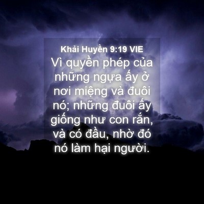 Picture 04 - Khải Huyền 9:19 VIE - Vì quyền phép của những ngựa ấy ở - Bible Verse Picture