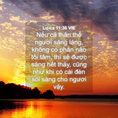 Picture 04 - Lu-ca 11:36 VIE - Nếu cả thân thể ngươi sáng láng, - Bible Verse Picture