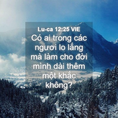 Picture 04 - Lu-ca 12:25 VIE - Có ai trong các ngươi lo lắng mà làm cho - Bible Verse Picture