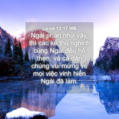 Picture 04 - Lu-ca 13:17 VIE - Ngài phán như vậy, thì các kẻ thù - Bible Verse Picture