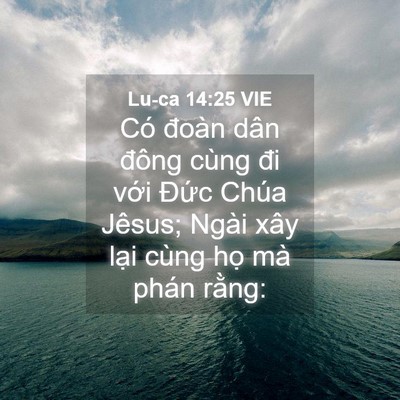 Picture 04 - Lu-ca 14:25 VIE - Có đoàn dân đông cùng đi với Đức - Bible Verse Picture