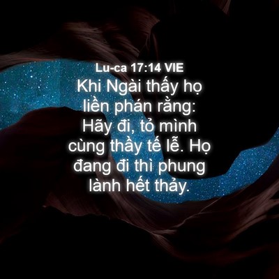 Picture 04 - Lu-ca 17:14 VIE - Khi Ngài thấy họ liền phán rằng: Hãy - Bible Verse Picture