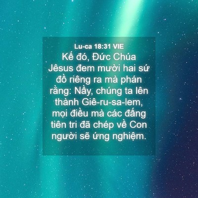 Picture 04 - Lu-ca 18:31 VIE - Kế đó, Đức Chúa Jêsus đem mười hai - Bible Verse Picture