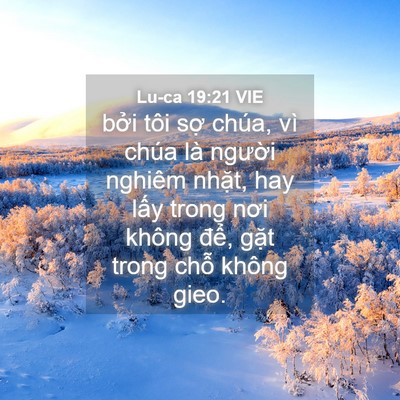 Picture 04 - Lu-ca 19:21 VIE - bởi tôi sợ chúa, vì chúa là người - Bible Verse Picture