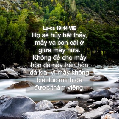 Picture 04 - Lu-ca 19:44 VIE - Họ sẽ hủy hết thảy, mầy và con cái - Bible Verse Picture