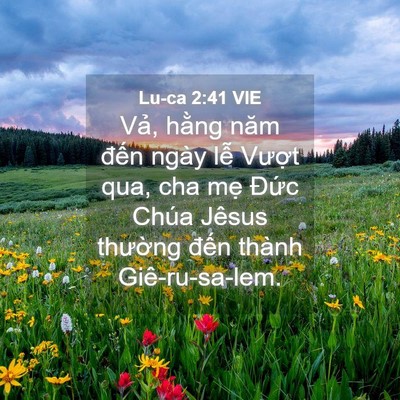 Picture 04 - Lu-ca 2:41 VIE - Vả, hằng năm đến ngày lễ Vượt qua, - Bible Verse Picture