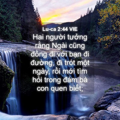 Picture 04 - Lu-ca 2:44 VIE - Hai người tưởng rằng Ngài cũng đồng - Bible Verse Picture