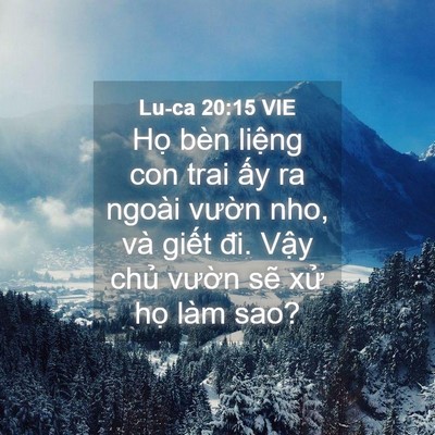 Picture 04 - Lu-ca 20:15 VIE - Họ bèn liệng con trai ấy ra ngoài vườn - Bible Verse Picture