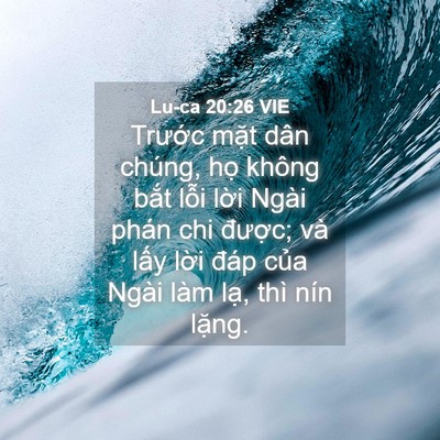 Picture 04 - Lu-ca 20:26 VIE - Trước mặt dân chúng, họ không bắt - Bible Verse Picture