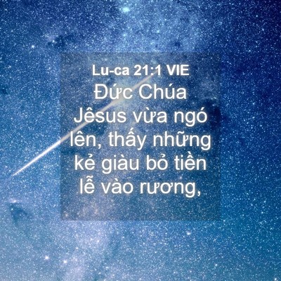 Picture 04 - Lu-ca 21:1 VIE - Đức Chúa Jêsus vừa ngó lên, thấy - Bible Verse Picture