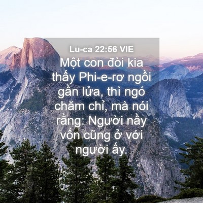 Picture 04 - Lu-ca 22:56 VIE - Một con đòi kia thấy Phi-e-rơ ngồi gần - Bible Verse Picture