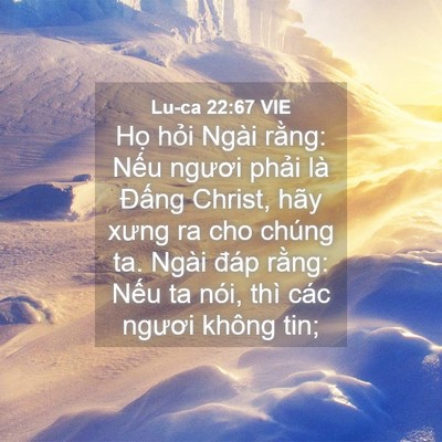 Picture 04 - Lu-ca 22:67 VIE - Họ hỏi Ngài rằng: Nếu ngươi phải là - Bible Verse Picture