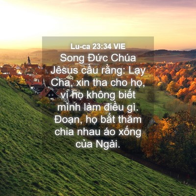 Picture 04 - Lu-ca 23:34 VIE - Song Đức Chúa Jêsus cầu rằng: Lạy Cha, - Bible Verse Picture
