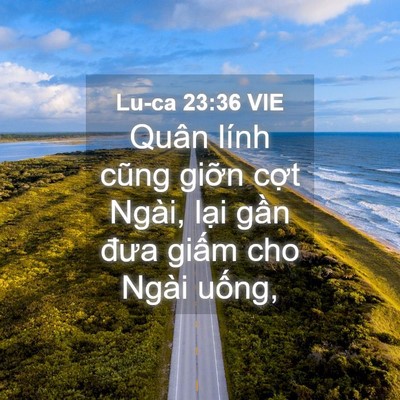 Picture 04 - Lu-ca 23:36 VIE - Quân lính cũng giỡn cợt Ngài, lại gần - Bible Verse Picture
