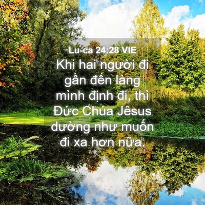 Picture 04 - Lu-ca 24:28 VIE - Khi hai người đi gần đến làng mình - Bible Verse Picture