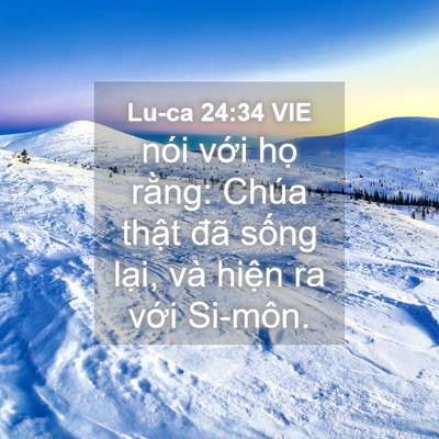 Picture 04 - Lu-ca 24:34 VIE - nói với họ rằng: Chúa thật đã sống - Bible Verse Picture