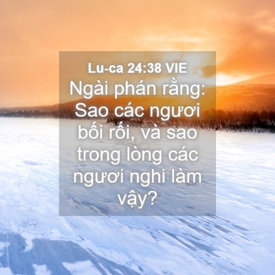 Picture 04 - Lu-ca 24:38 VIE - Ngài phán rằng: Sao các ngươi bối rối, - Bible Verse Picture