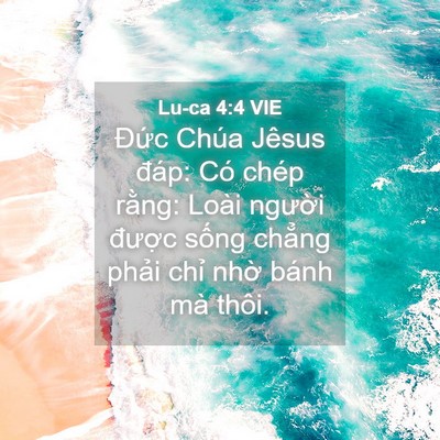 Picture 04 - Lu-ca 4:4 VIE - Đức Chúa Jêsus đáp: Có chép rằng: - Bible Verse Picture