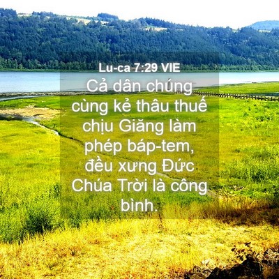Picture 04 - Lu-ca 7:29 VIE - Cả dân chúng cùng kẻ thâu thuế chịu - Bible Verse Picture