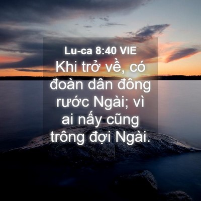 Picture 04 - Lu-ca 8:40 VIE - Khi trở về, có đoàn dân đông rước - Bible Verse Picture