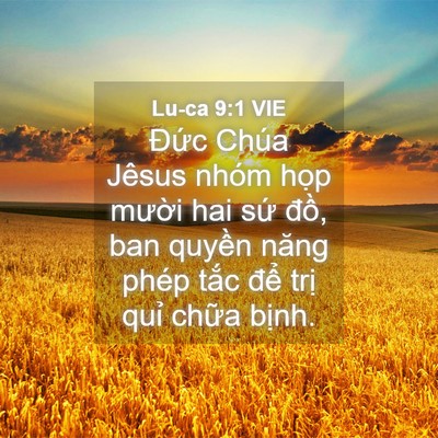Picture 04 - Lu-ca 9:1 VIE - Đức Chúa Jêsus nhóm họp mười hai sứ - Bible Verse Picture