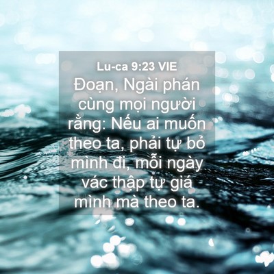 Picture 04 - Lu-ca 9:23 VIE - Đoạn, Ngài phán cùng mọi người rằng: - Bible Verse Picture