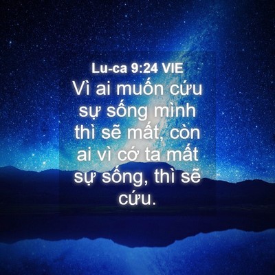 Picture 04 - Lu-ca 9:24 VIE - Vì ai muốn cứu sự sống mình thì sẽ - Bible Verse Picture