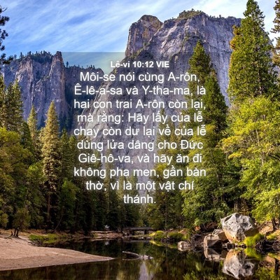 Picture 04 - Lê-vi 10:12 VIE - Môi-se nói cùng A-rôn, Ê-lê-a-sa và - Bible Verse Picture