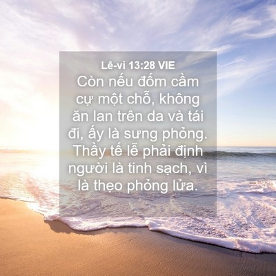 Picture 04 - Lê-vi 13:28 VIE - Còn nếu đốm cầm cự một chỗ, không - Bible Verse Picture