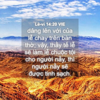 Picture 04 - Lê-vi 14:20 VIE - dâng lên với của lễ chay trên bàn - Bible Verse Picture