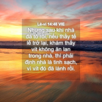 Picture 04 - Lê-vi 14:48 VIE - Nhưng sau khi nhà đã tô rồi, nếu thầy - Bible Verse Picture