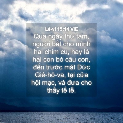 Picture 04 - Lê-vi 15:14 VIE - Qua ngày thứ tám, người bắt cho mình - Bible Verse Picture