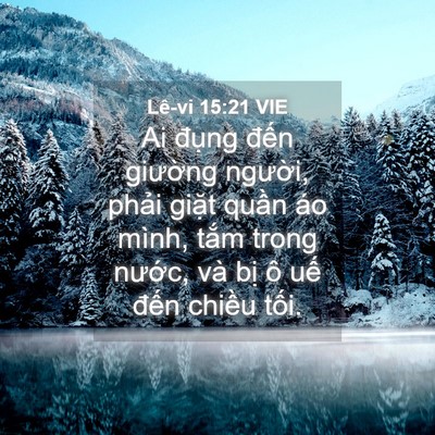 Picture 04 - Lê-vi 15:21 VIE - Ai đụng đến giường người, phải - Bible Verse Picture