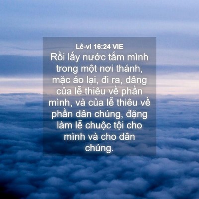 Picture 04 - Lê-vi 16:24 VIE - Rồi lấy nước tắm mình trong một nơi - Bible Verse Picture