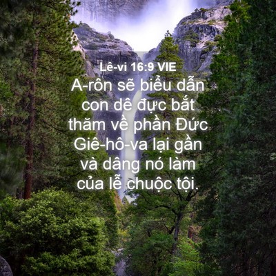 Picture 04 - Lê-vi 16:9 VIE - A-rôn sẽ biểu dẫn con dê đực bắt - Bible Verse Picture