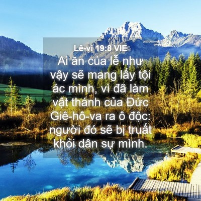 Picture 04 - Lê-vi 19:8 VIE - Ai ăn của lễ như vậy sẽ mang lấy - Bible Verse Picture