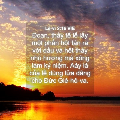 Picture 04 - Lê-vi 2:16 VIE - Đoạn, thầy tế lễ lấy một phần - Bible Verse Picture