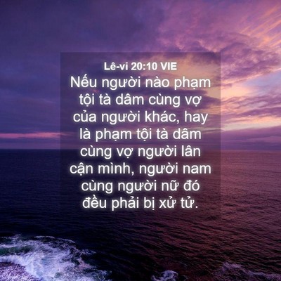 Picture 04 - Lê-vi 20:10 VIE - Nếu người nào phạm tội tà dâm cùng - Bible Verse Picture