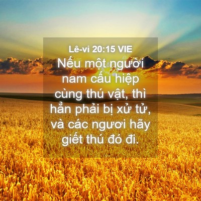 Picture 04 - Lê-vi 20:15 VIE - Nếu một người nam cấu hiệp cùng thú - Bible Verse Picture