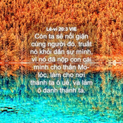 Picture 04 - Lê-vi 20:3 VIE - Còn ta sẽ nổi giận cùng người đó, - Bible Verse Picture
