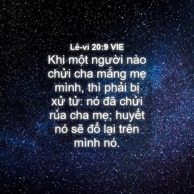 Picture 04 - Lê-vi 20:9 VIE - Khi một người nào chửi cha mắng mẹ - Bible Verse Picture