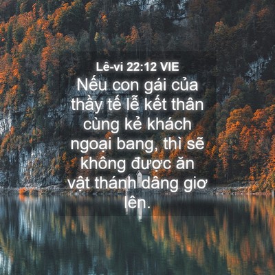 Picture 04 - Lê-vi 22:12 VIE - Nếu con gái của thầy tế lễ kết thân - Bible Verse Picture