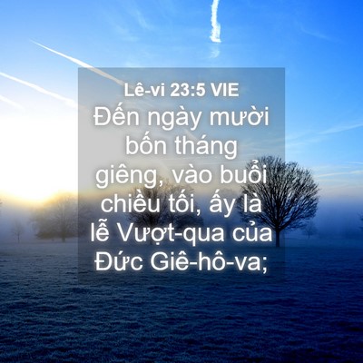 Picture 04 - Lê-vi 23:5 VIE - Đến ngày mười bốn tháng giêng, vào - Bible Verse Picture