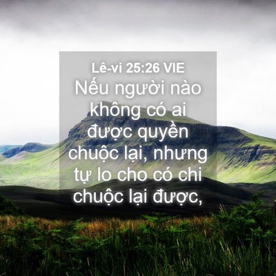 Picture 04 - Lê-vi 25:26 VIE - Nếu người nào không có ai được - Bible Verse Picture