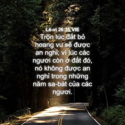 Picture 04 - Lê-vi 26:35 VIE - Trọn lúc đất bỏ hoang vu sẽ được an - Bible Verse Picture