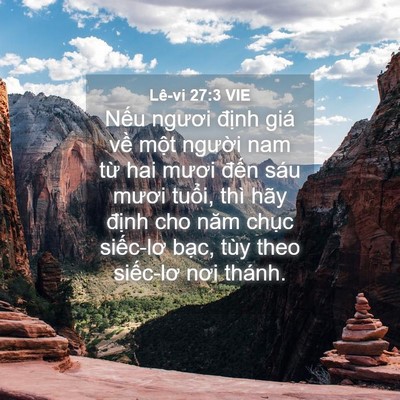 Picture 04 - Lê-vi 27:3 VIE - Nếu ngươi định giá về một người - Bible Verse Picture