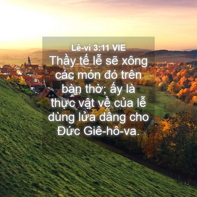 Picture 04 - Lê-vi 3:11 VIE - Thầy tế lễ sẽ xông các món đó trên - Bible Verse Picture