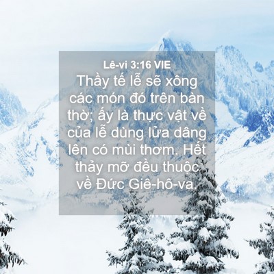 Picture 04 - Lê-vi 3:16 VIE - Thầy tế lễ sẽ xông các món đó trên - Bible Verse Picture