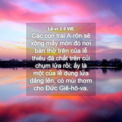 Picture 04 - Lê-vi 3:5 VIE - Các con trai A-rôn sẽ xông mấy món đó - Bible Verse Picture