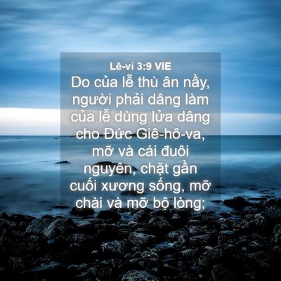 Picture 04 - Lê-vi 3:9 VIE - Do của lễ thù ân nầy, người phải - Bible Verse Picture